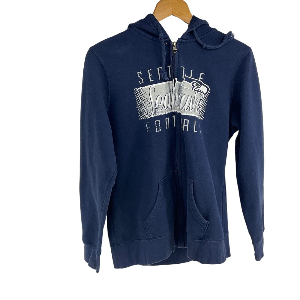 NFL Team Apparel Seattle Seahawks Football Blue Jacket Size‎ Large Full Zip